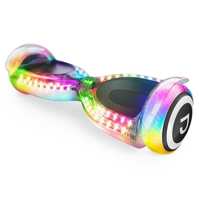 Jetson Pixel Translucent Light-Up Hoverboard with Bluetooth Speaker, White