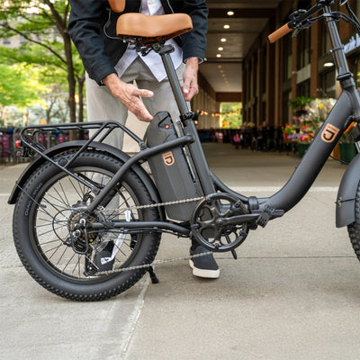 Jetson Venture Foldable Electric Cruiser Bike with Twist Throttle, Black