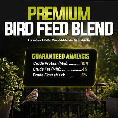Sun Joe Wild Bird Seed Blend, Supplemental Feed for Backyard Birds, 25 Lb