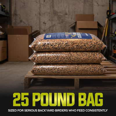 Sun Joe Wild Bird Seed Blend, Supplemental Feed for Backyard Birds, 25 Lb