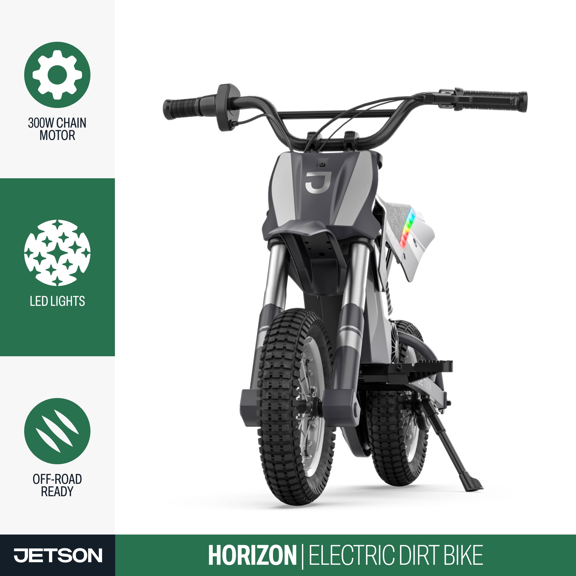 Jetson Horizon Electric Dirt Bike, 12" Off-Road Tires, Up to 14 Mph, Ages 13+