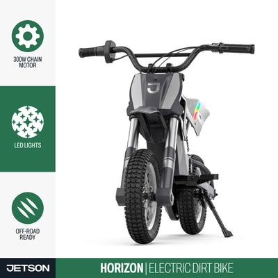 Jetson Horizon Electric Dirt Bike, 12" Off-Road Tires, Up to 14 Mph, Ages 13+