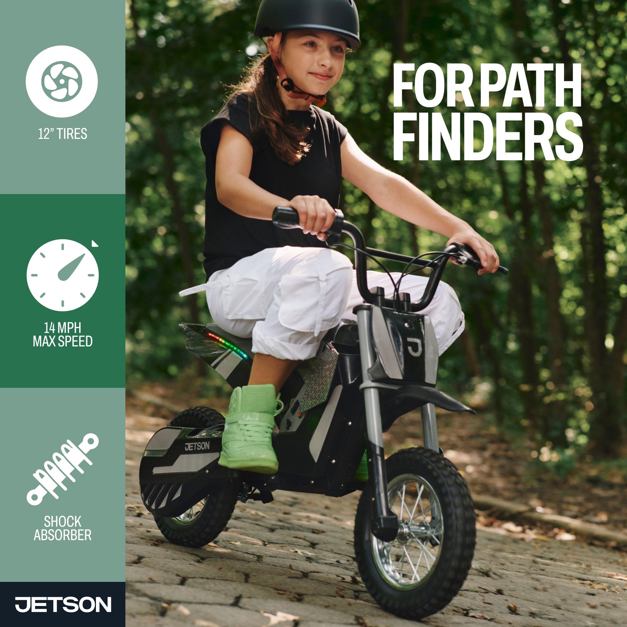 Jetson Horizon Electric Dirt Bike, 12" Off-Road Tires, Up to 14 Mph, Ages 13+