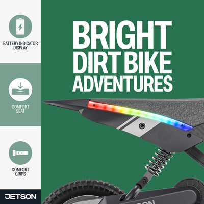 Jetson Horizon Electric Dirt Bike, 12" Off-Road Tires, Up to 14 Mph, Ages 13+