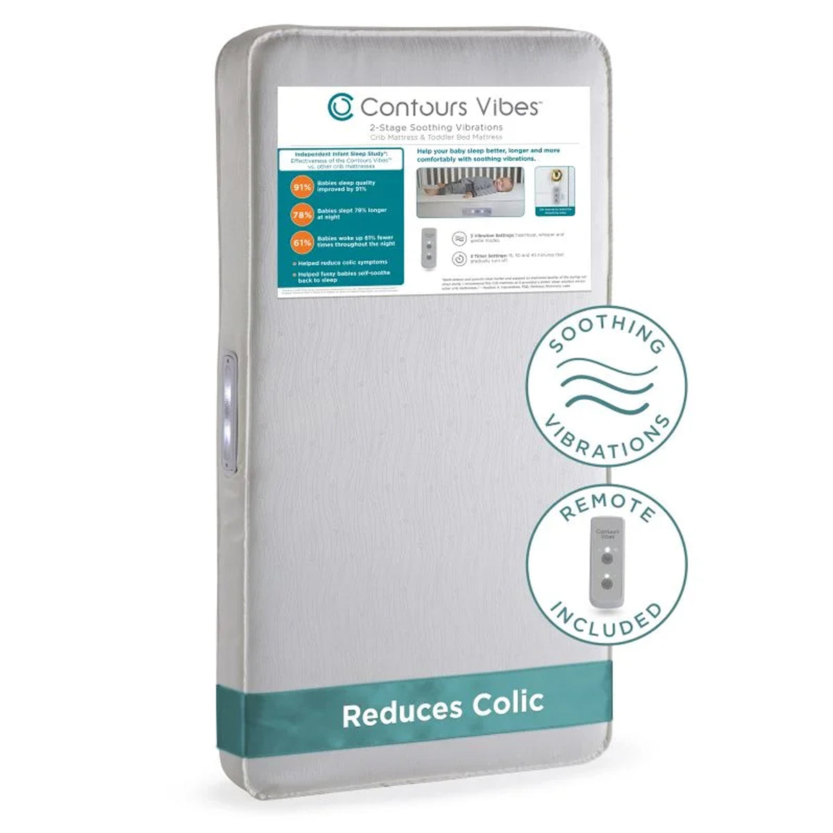 Contours Infant Toddler Crib Breathable Mattress w Built In Vibration (Open Box)