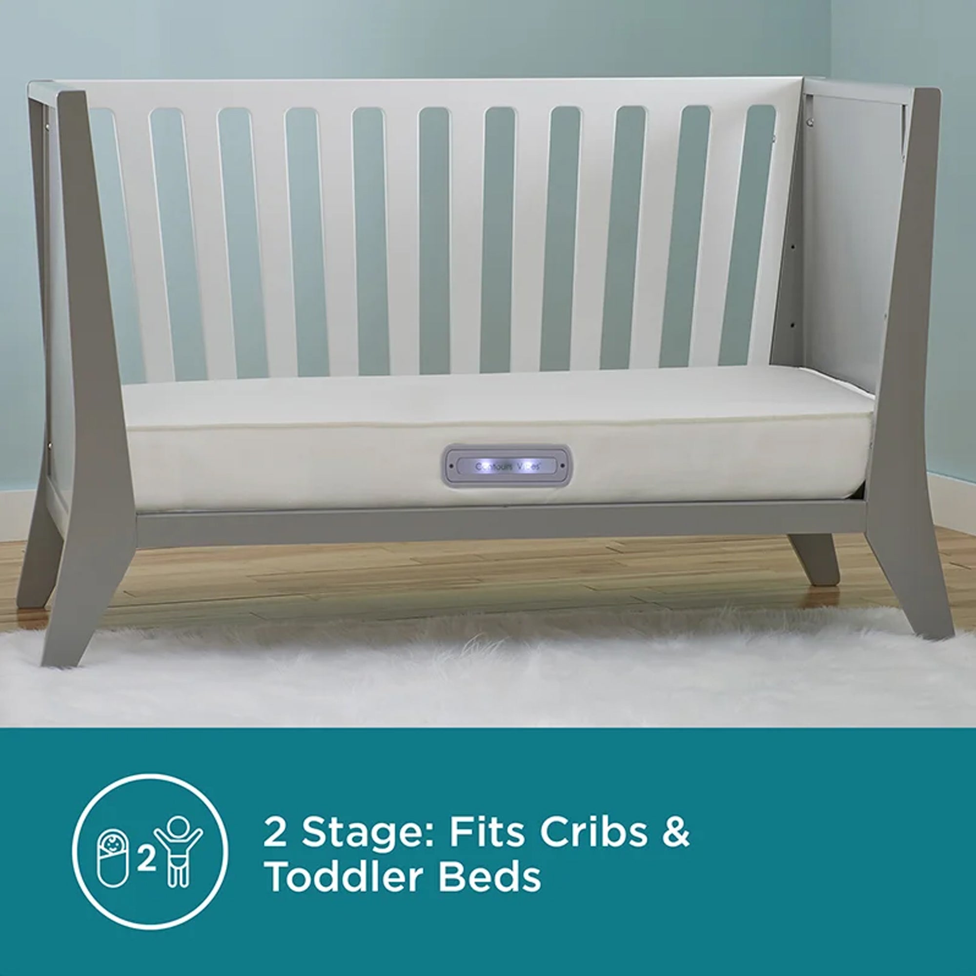 Contours Infant and Toddler Crib Breathable Mattress with Built In Vibration