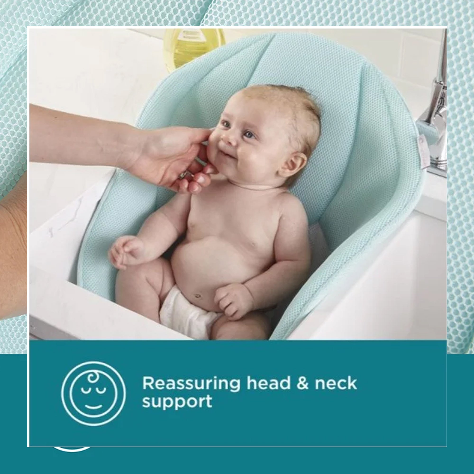 Contours Infant Sink Bather and Soft Newborn Bath Seat for Ages 0-6 Months, Mint