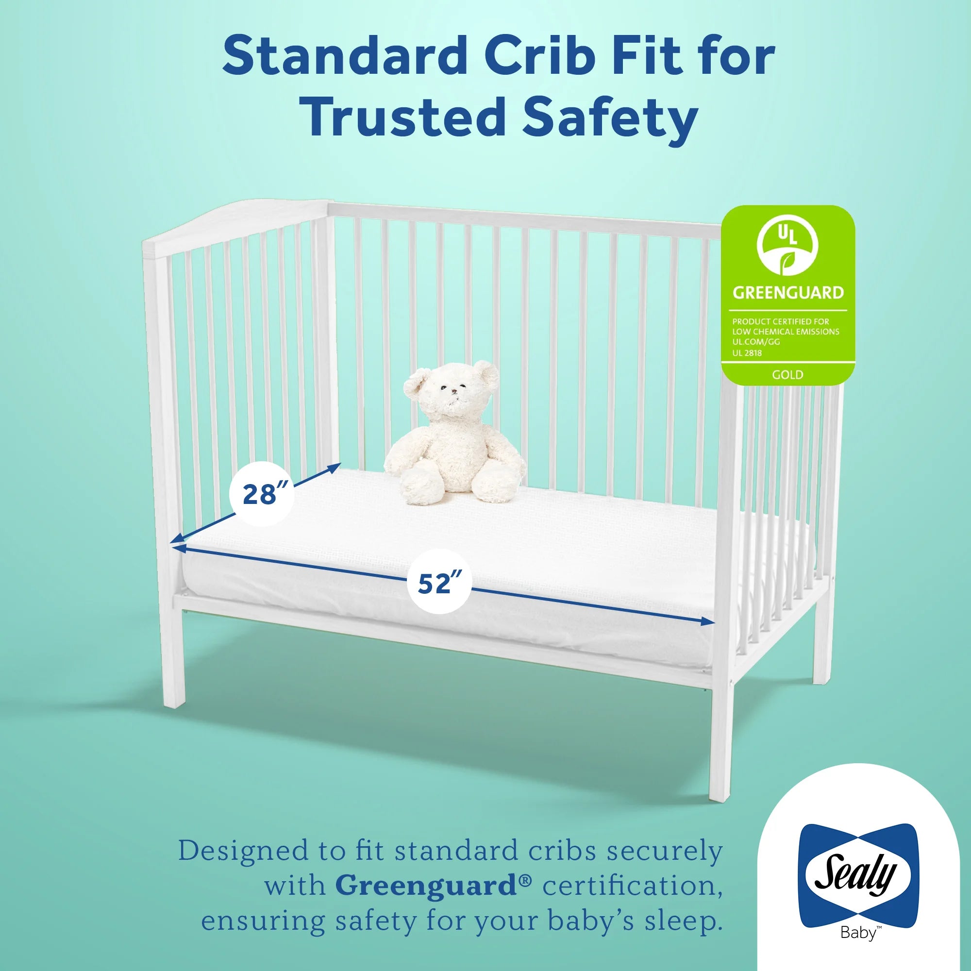 Sealy Baby Celestial Cool 2-Stage Hybrid Crib Mattress, Copper Infused Gel