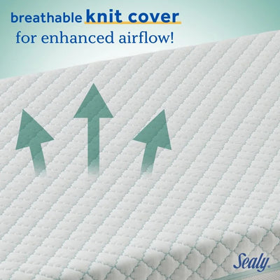 Sealy Baby Cozy Dreams Premier 2-Stage Crib Mattress, Aqua Cooling Clouds
