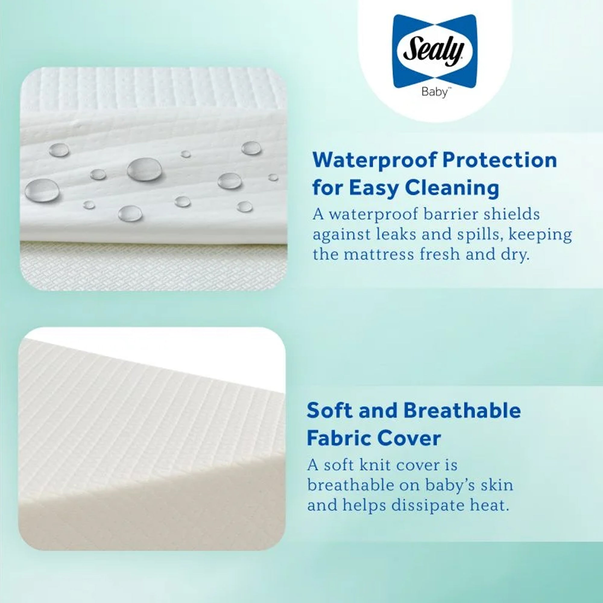 Sealy Baby Infant and Toddler Crib Mattress, Butterfly Knit Foam, 52 x 28 Inch