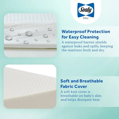 Sealy Baby Infant and Toddler Crib Mattress, Butterfly Knit Foam, 52 x 28 Inch