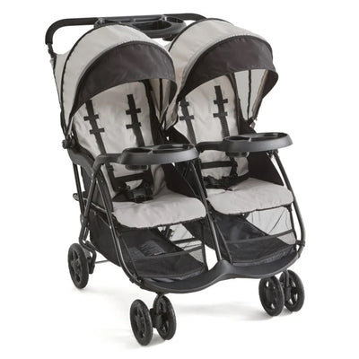 Kolcraft Baby and Toddler Double Stroller, Lightweight, 40 Lb/Seat, Slate Gray