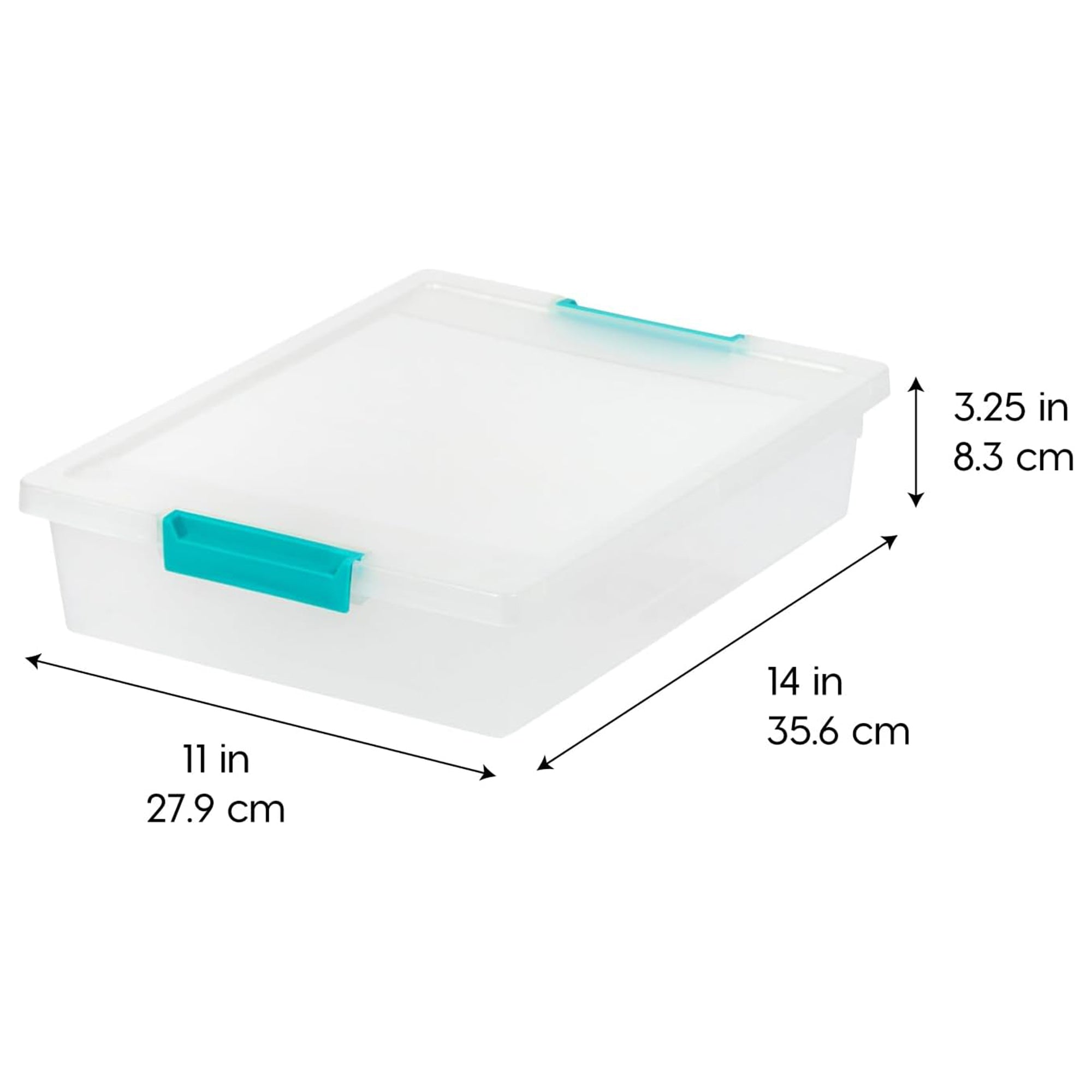 IRIS USA 6 Qt Storage Bins, Plastic Stackable Organizers w/ Lids, Clear, 4 Pack - VMInnovations