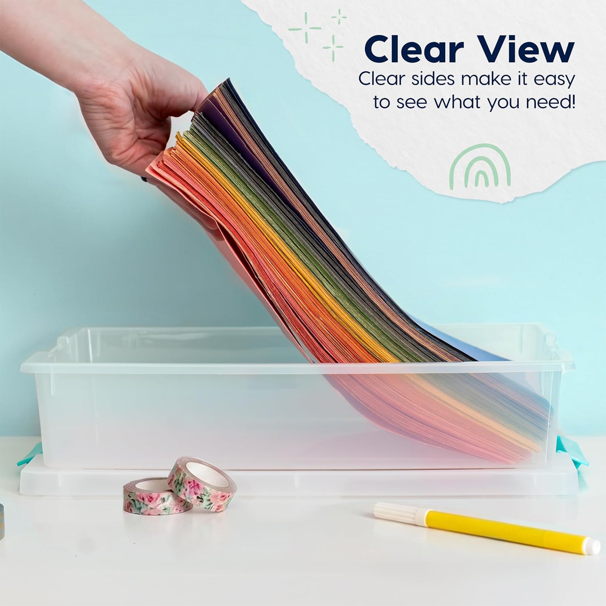 IRIS USA 6 Qt Storage Bins, Plastic Stackable Organizers w/ Lids, Clear, 4 Pack - VMInnovations