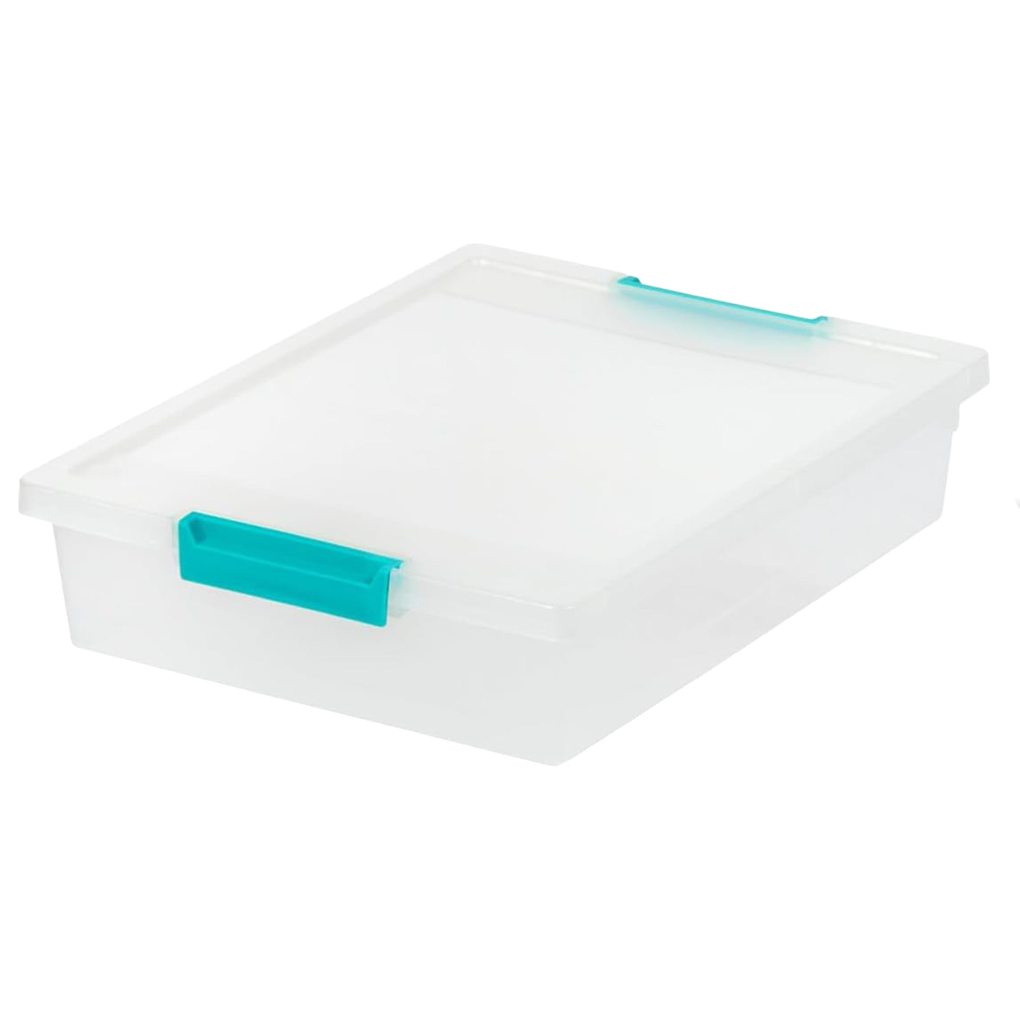 IRIS USA 6 Qt Storage Bins, Plastic Stackable Organizers w/ Lids, Clear, 4 Pack - VMInnovations