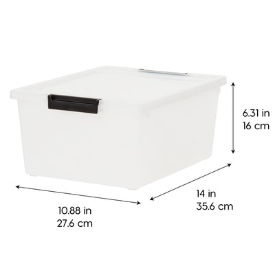 IRIS USA Plastic Storage Bins with Lids, Stackable Containers, 4-Pack, 12 Qt - VMInnovations