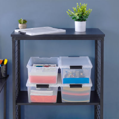 IRIS USA Plastic Storage Bins with Lids, Stackable Containers, 4-Pack, 12 Qt - VMInnovations