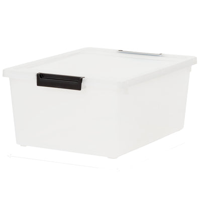 IRIS USA Plastic Storage Bins with Lids, Stackable Containers, 4-Pack, 12 Qt - VMInnovations