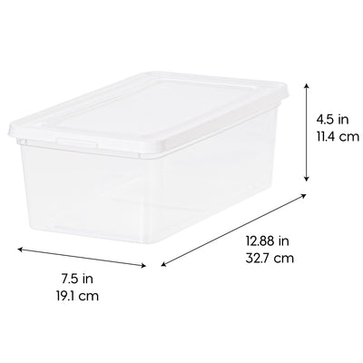 IRIS USA Storage Bins with Lids, Stackable Clear Plastic Box, 20-Pack, 6 Qt - VMInnovations