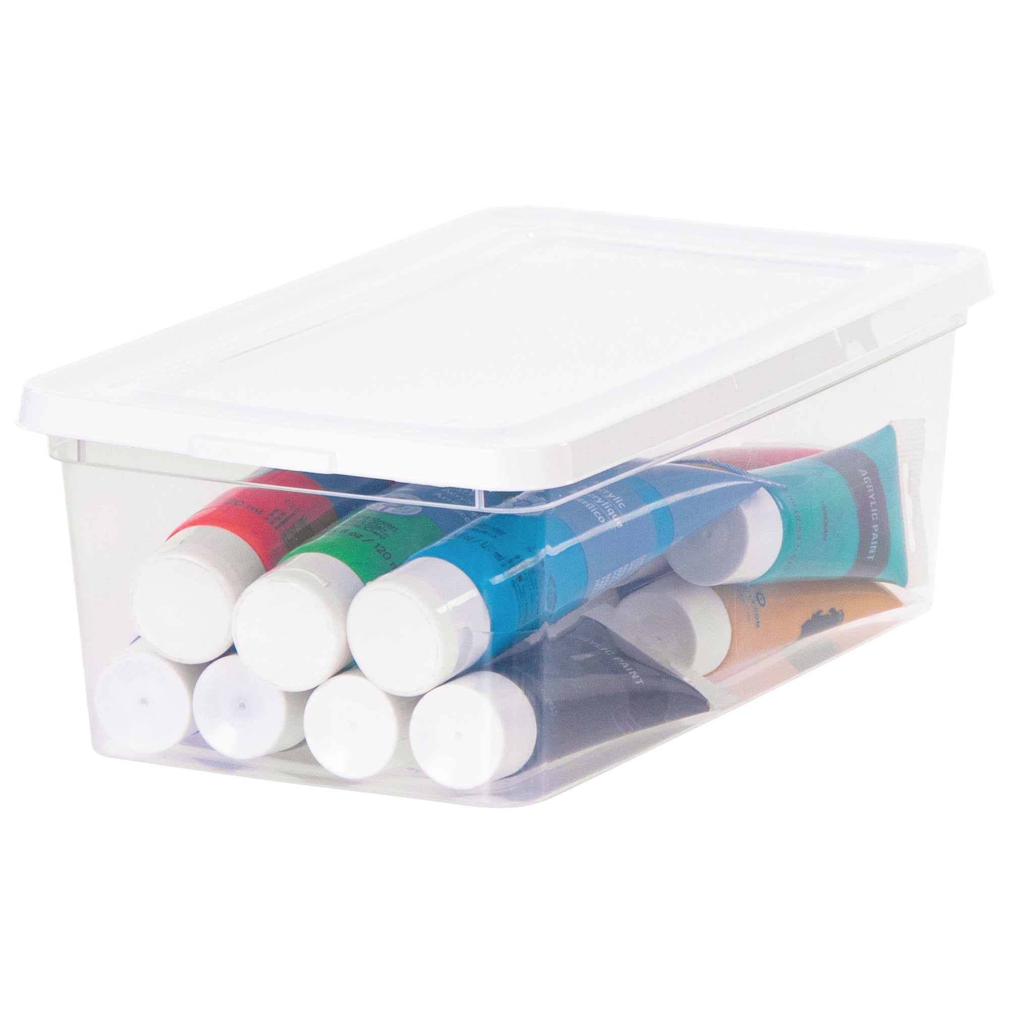 IRIS USA Storage Bins with Lids, Stackable Clear Plastic Box, 20-Pack, 6 Qt - VMInnovations
