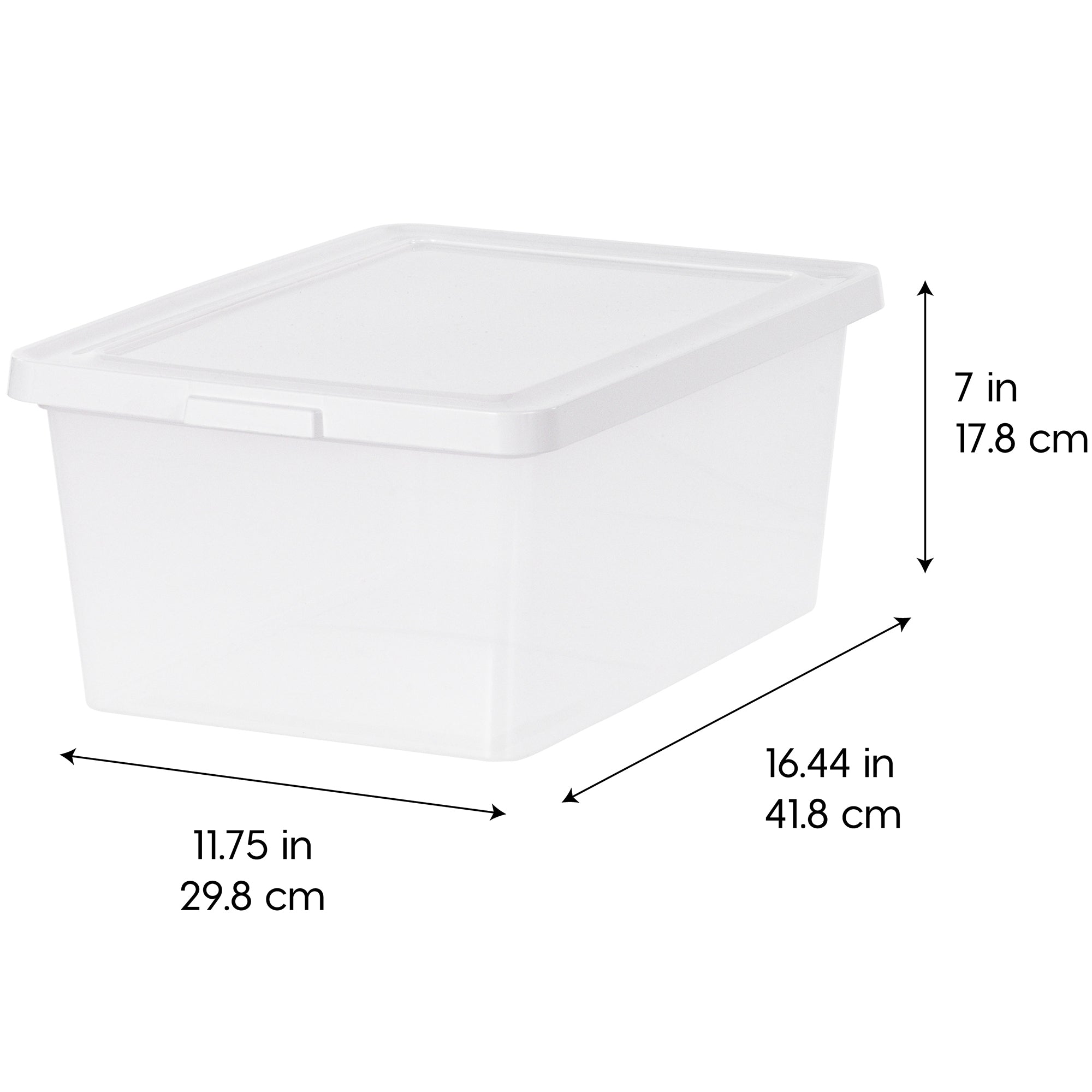 IRIS USA Storage Bins with Lids, Stackable Clear Plastic Box, 12-Pack, 17 Qt - VMInnovations