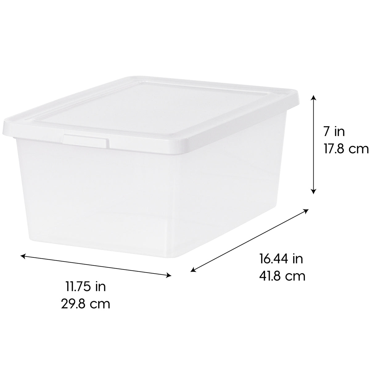 IRIS Storage Bins with Lids, Stackable Clear Plastic Box, 12 Pk 17 Qt (Open Box)