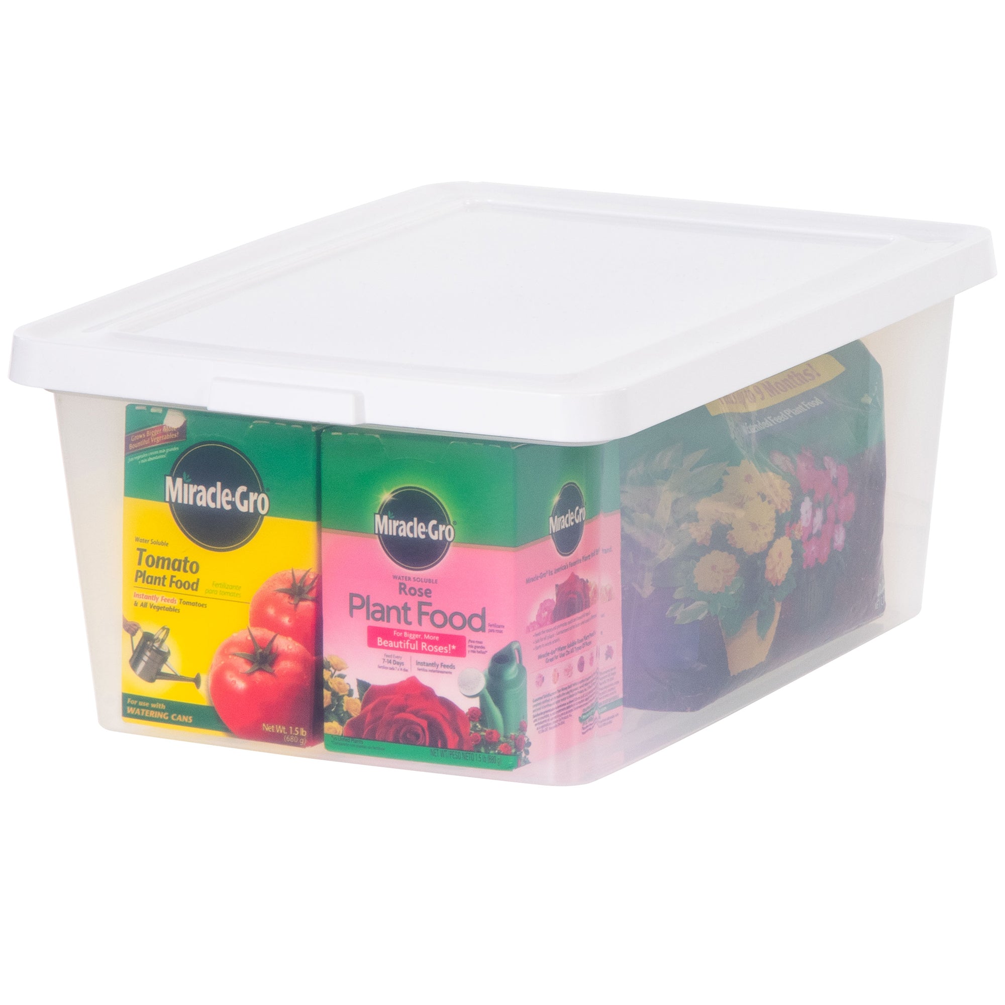 IRIS USA Storage Bins with Lids, Stackable Clear Plastic Box, 12-Pack, 17 Qt - VMInnovations
