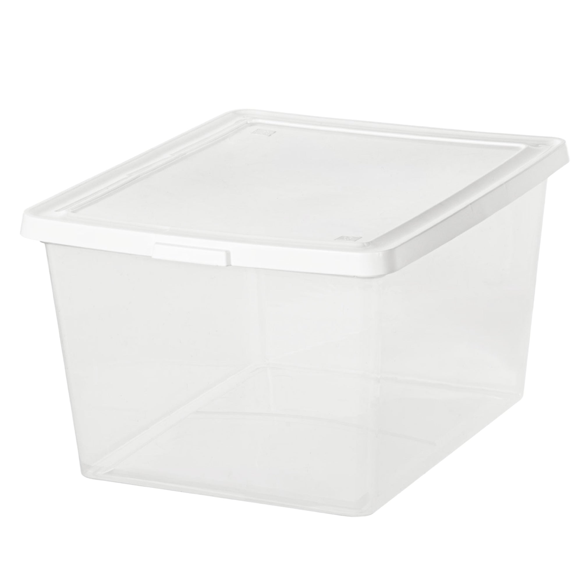 IRIS USA Storage Bins with Lids, Stackable Clear Plastic Box, 4-Pack, 25 Qt - VMInnovations