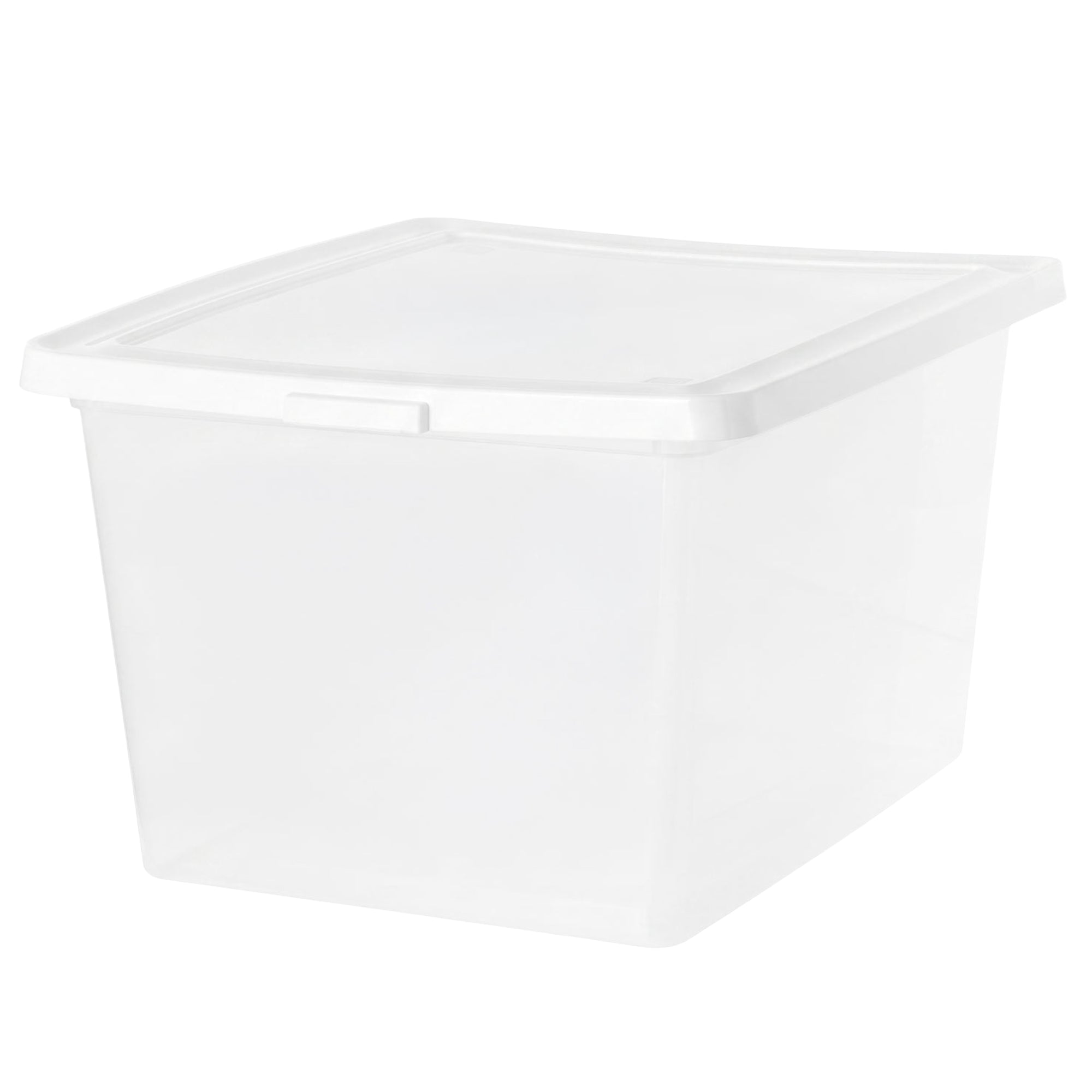 IRIS USA Storage Bins with Lids, Stackable Clear Plastic Box, 4-Pack, 36 Qt - VMInnovations