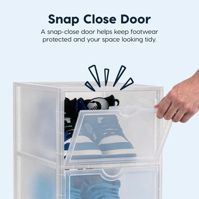 IRIS USA Shoe Box Organizer, 3 Tier Stackable Clear Storage Bin for Shoes
