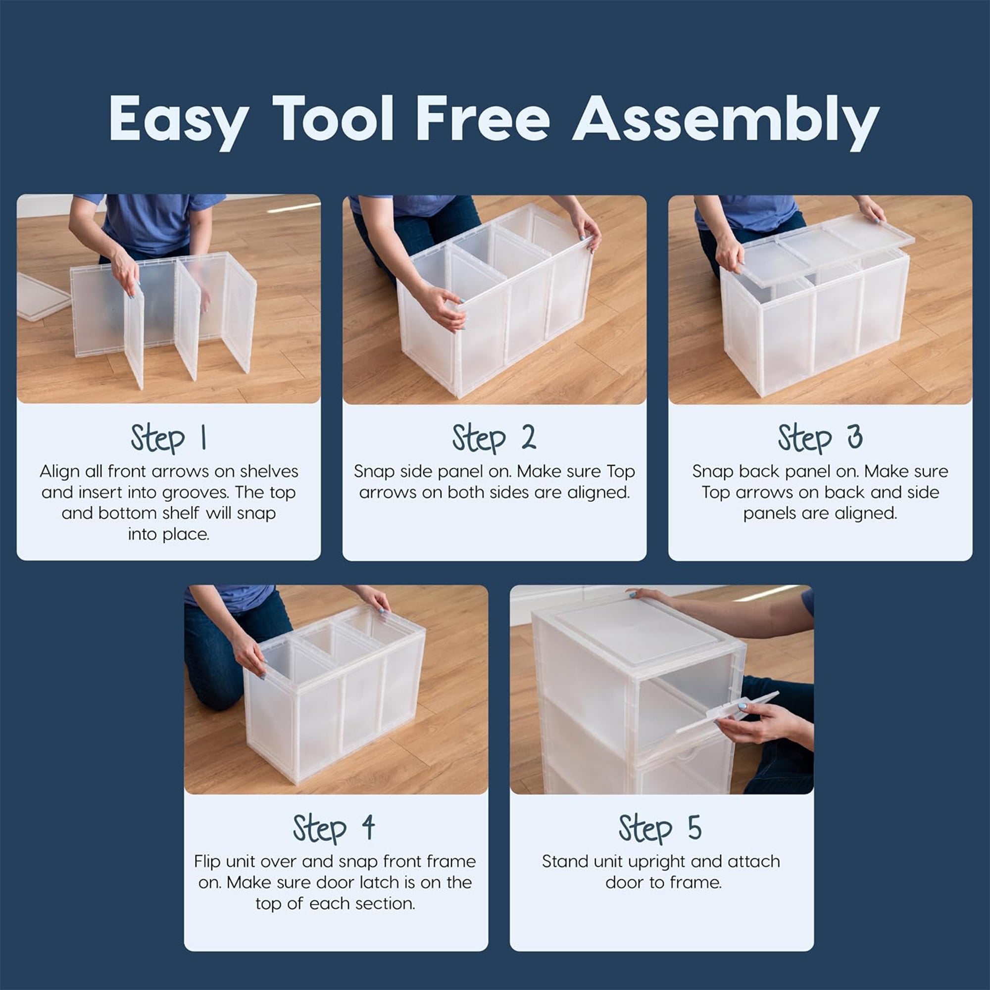 IRIS USA Shoe Box Organizer, 3 Tier Stackable Clear Storage Bin for Shoes