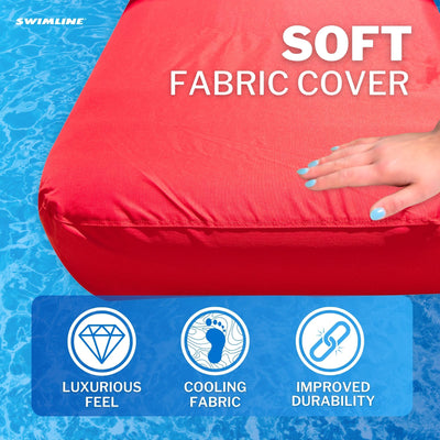 Swimline Solstice SunSoft Swimming Pool Inflatable Fabric Lounger Red (Used) - VMInnovations
