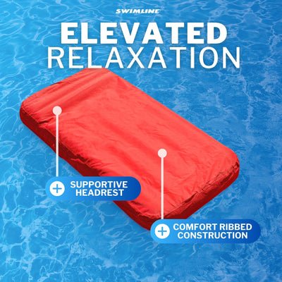 Swimline Solstice SunSoft Swimming Pool Inflatable Fabric Lounger Red (Open Box) - VMInnovations