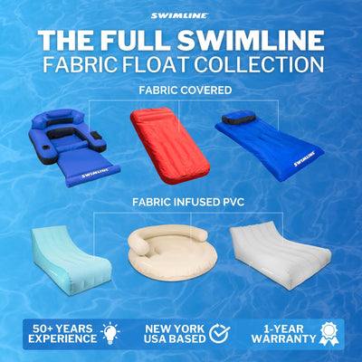 Solstice Sunsoft Fabric Covered Oversized Inflatable Water Mattress Island, Red - VMInnovations