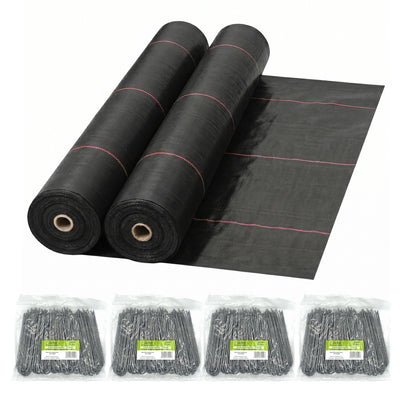 DeWitt 2 Pack UltraWeb 4' x 300' Landscape Fabric & 6" Anchoring Pins, 400 Count