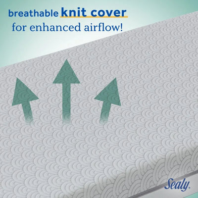 Sealy Baby Airie 2 Stage Infant Crib Mattress Plus Toddler Bed Fit, White Mesh