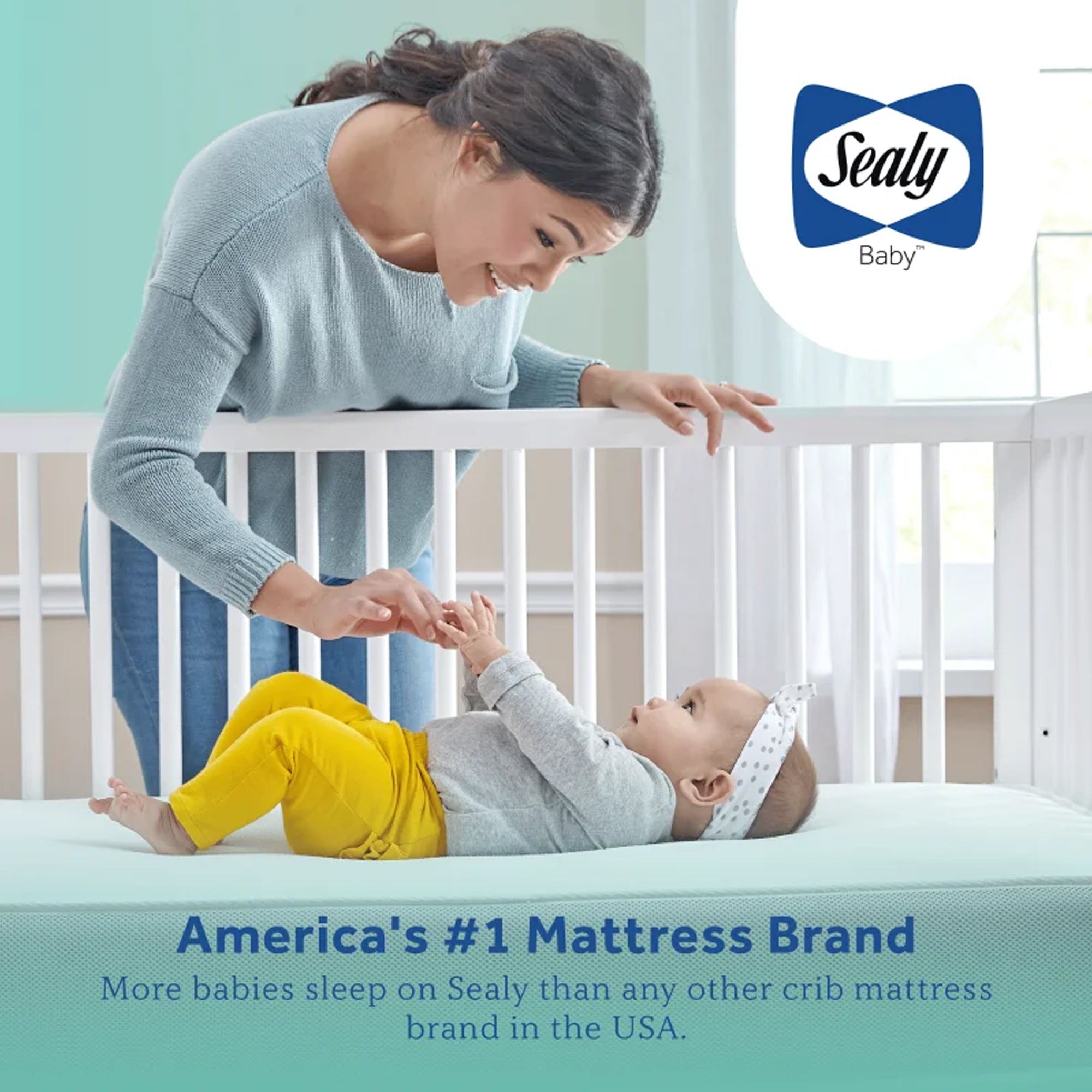 Sealy Baby Airie 2 Stage Infant Crib Mattress Plus Toddler Bed Fit, White Mesh
