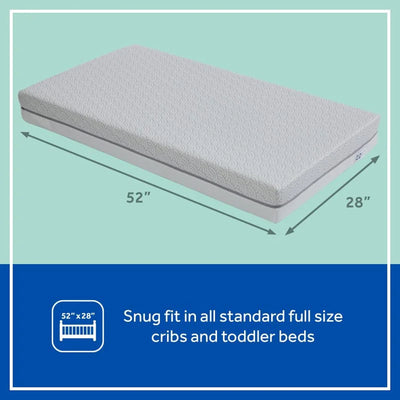 Sealy Baby Airie 2 Stage Infant Crib Mattress Plus Toddler Bed Fit, White Mesh