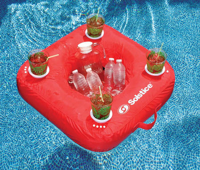 Solstice SunSoft Swimming Pool Inflatable Floating Drink Caddy Cooler (Open Box)