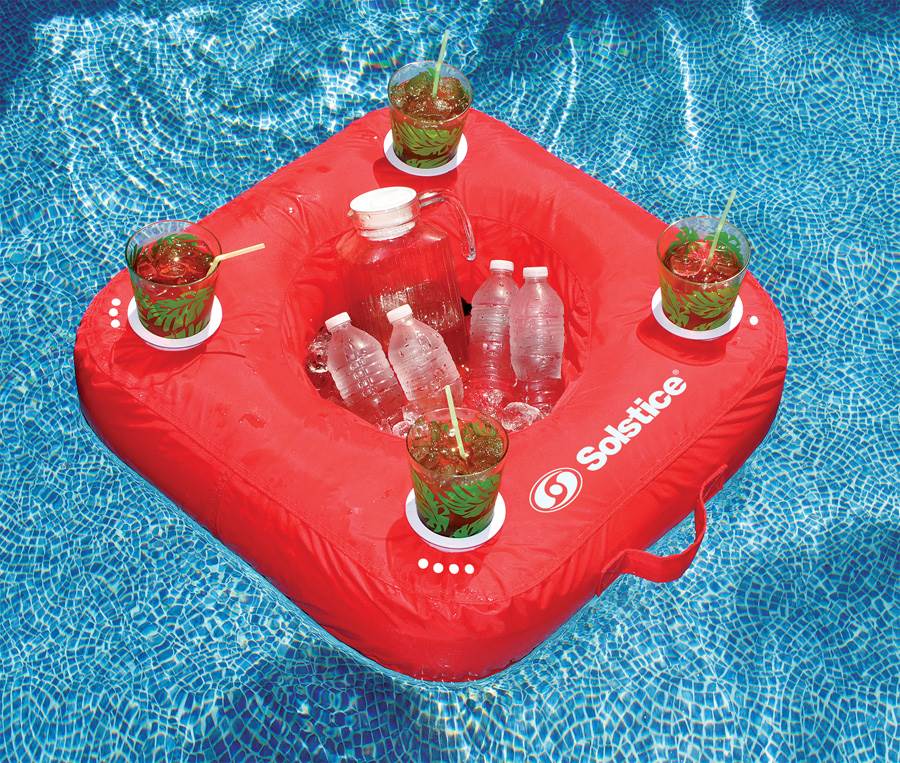Solstice SunSoft Swimming Pool Inflatable Floating Drink Caddy Cooler (Open Box)