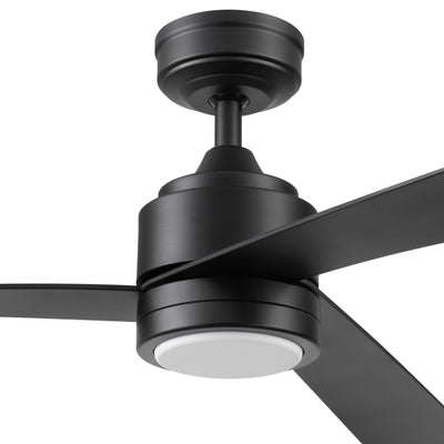 Mule Avani 52 Inch Damp-Rated Ceiling Fan With LED Light, Remote, Matte Black