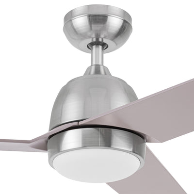 Mule Selana 52 Inch Damp-Rated Ceiling Fan, LED Light, Remote, Brushed Nickel