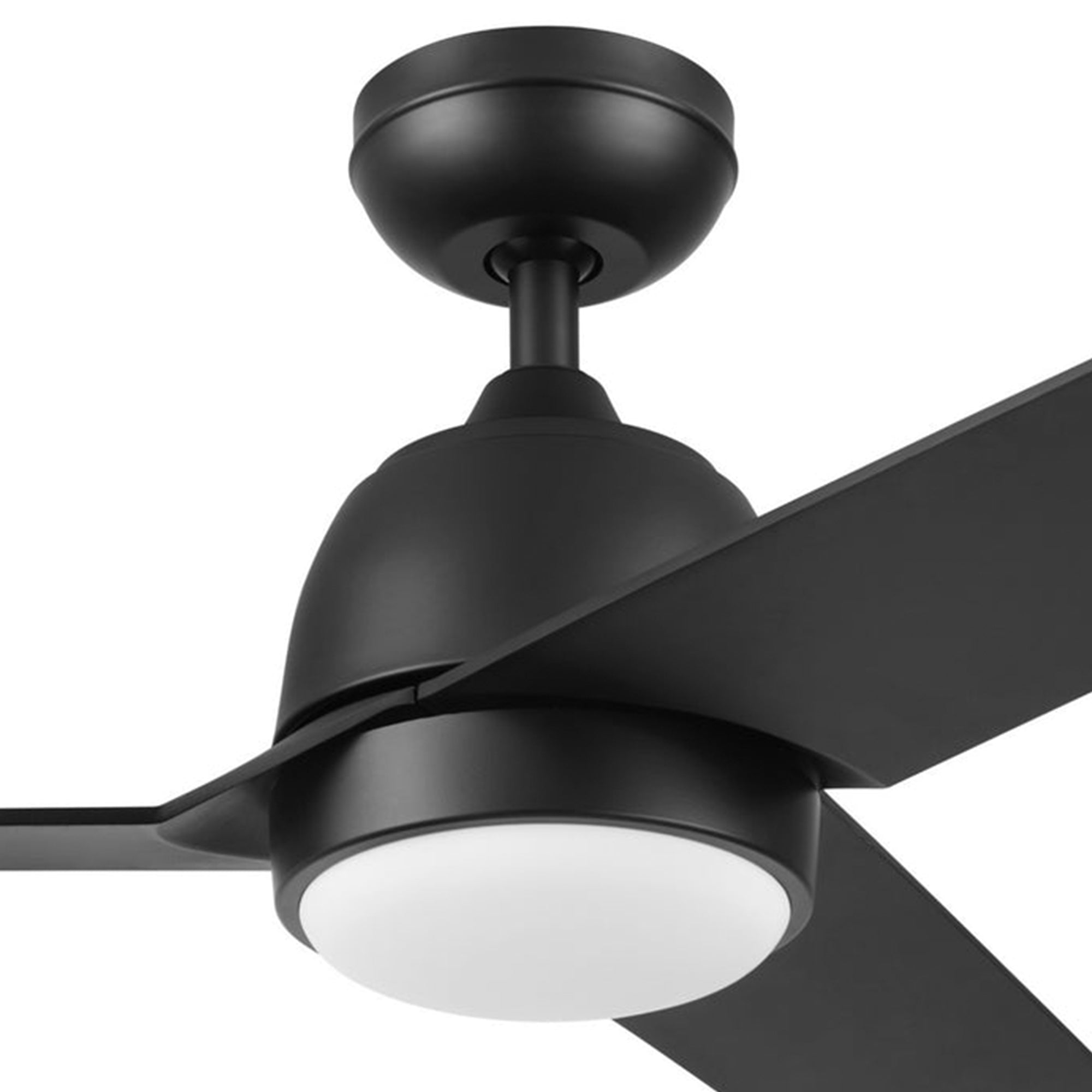 Mule Selana 52 Inch Damp-Rated Ceiling Fan with LED Light, Remote, Matte Black