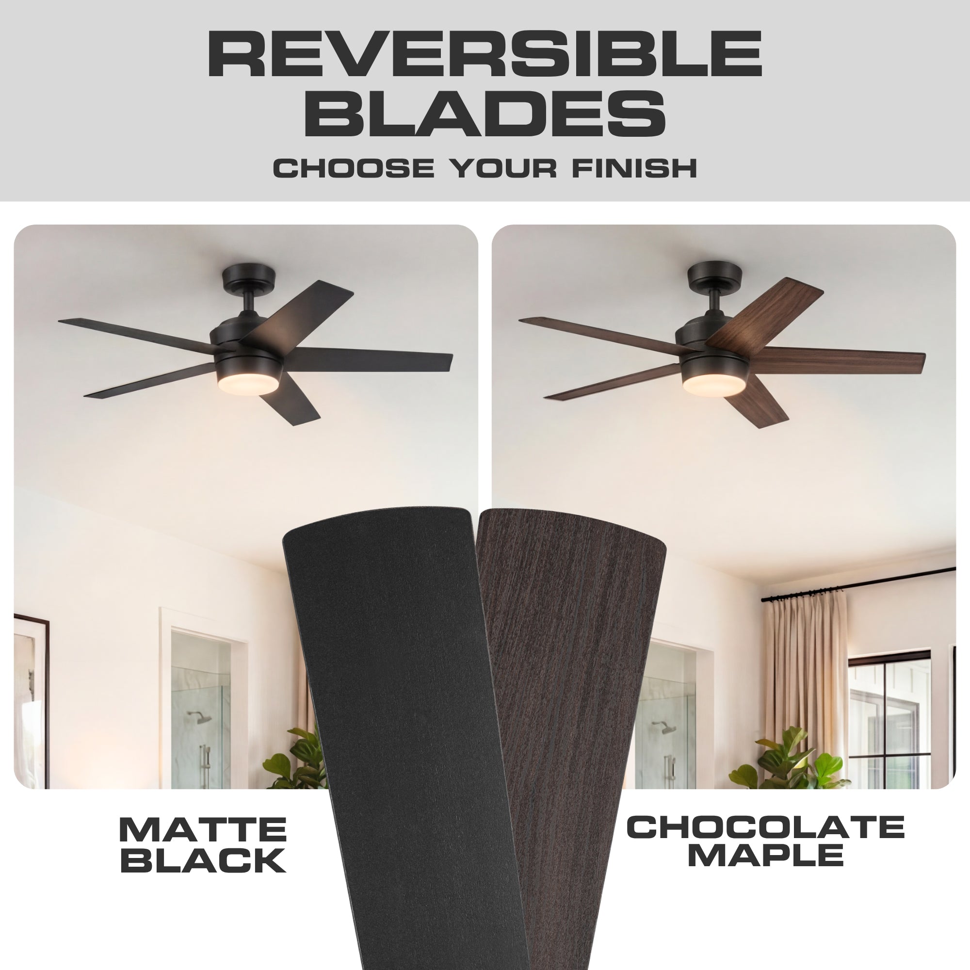 Mule Halona 52 Inch Damp-Rated Ceiling Fan With LED Light, Remote, Matte Black