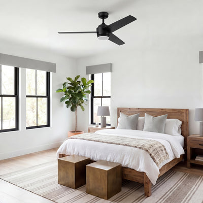 Mule Halona 52 Inch Damp-Rated Ceiling Fan With LED Light, Remote, Matte Black