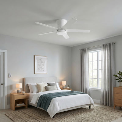 Mule Grayson 52 Inch Hugger Ceiling Fan With LED Light, Remote, White