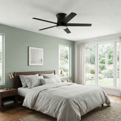 Mule Grayson 52 Inch Hugger Ceiling Fan With LED Light, Remote, Matte Black