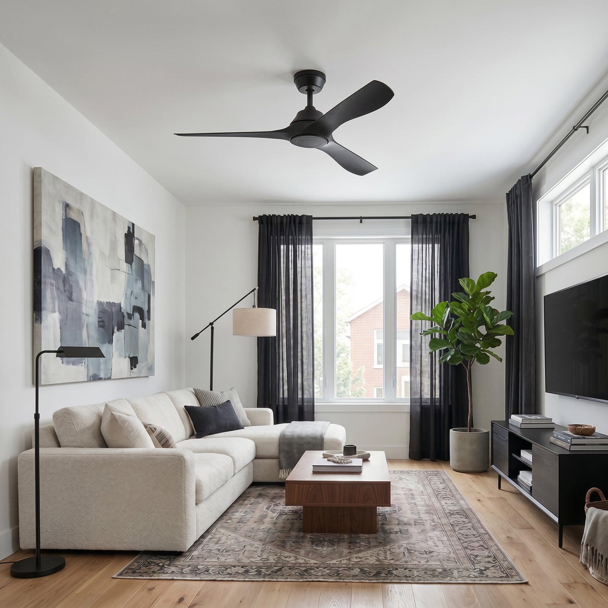 Mule Max Breeze 52" Wet Rated Indoor/Outdoor Ceiling Fan w/ Remote, Matte Black