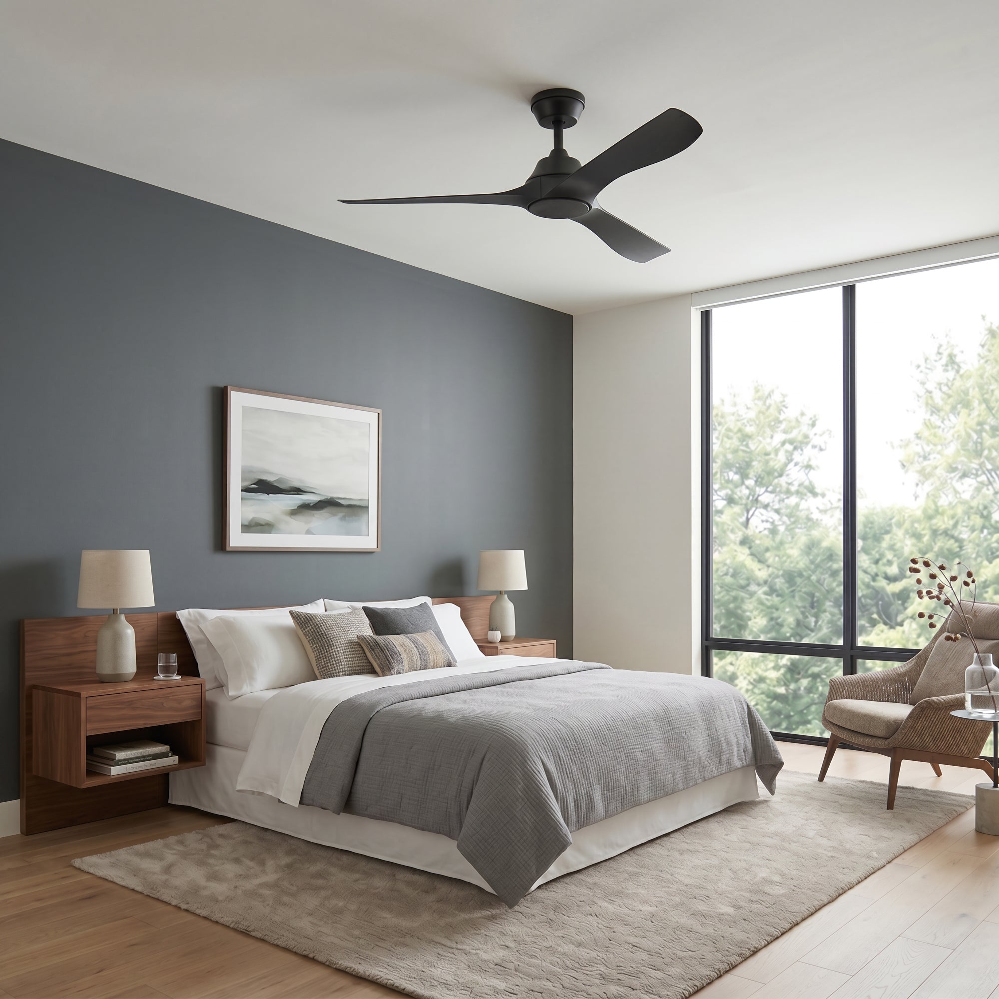 Mule Max Breeze 52" Wet Rated Indoor/Outdoor Ceiling Fan w/ Remote, Matte Black