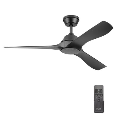 Mule Max Breeze 52" Wet Rated Indoor/Outdoor Ceiling Fan w/ Remote, Matte Black